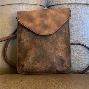 Tooled Vegan Leather Crossbody/Belt Bag
